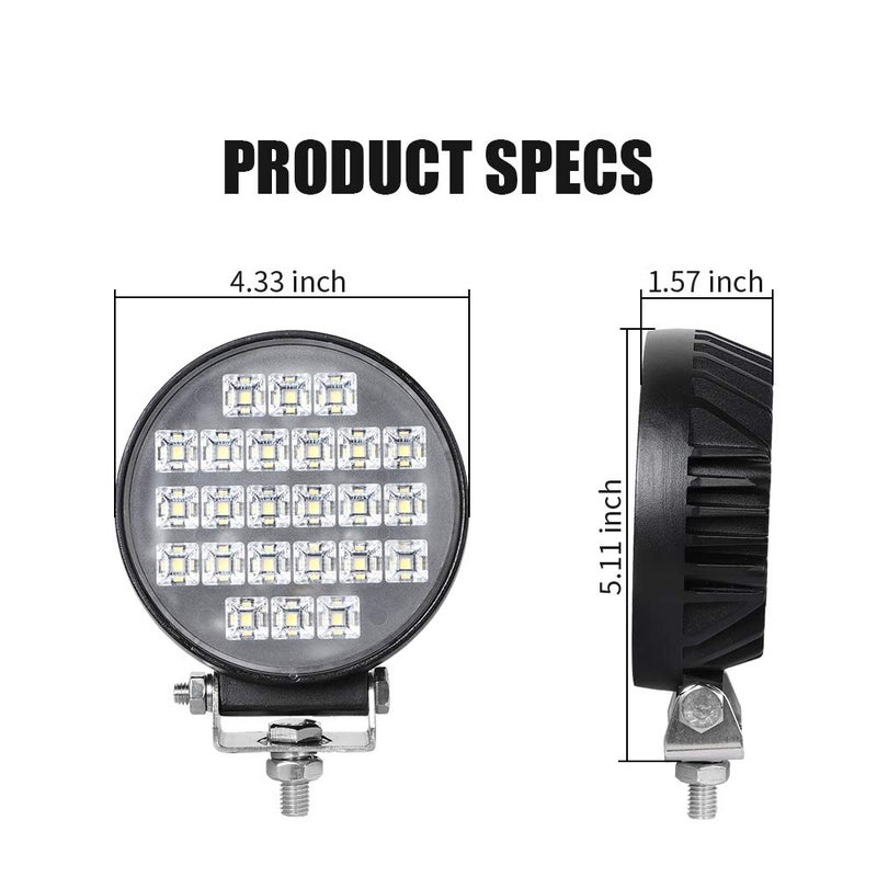 EXZEIT Waterproof LED Pods, 150 Fog Lights, 72W 5760LM, Work Lights for Truck, ATV, UTV, Boat, 12v/24v (4.3 inch) - Image 3